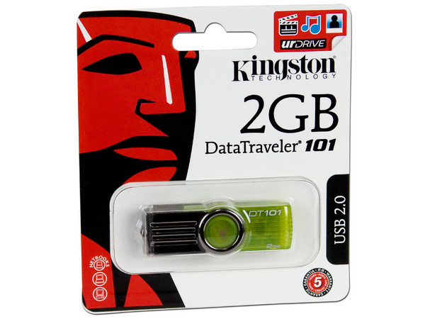 Unidad Flash USB 2.0 Kingston DataTraveler 101 de 2GB. Color Verde