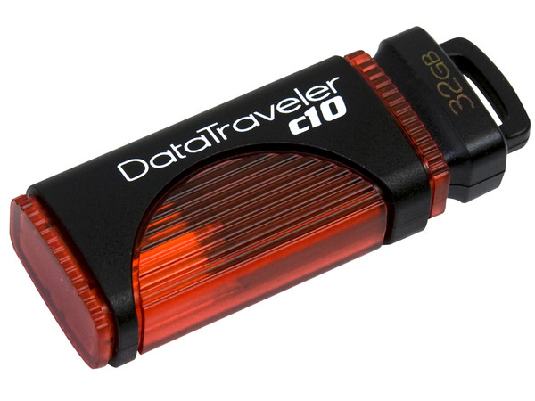 Unidad Flash USB 2.0 Kingston DataTraveler c10 de 32GB. Color Roja