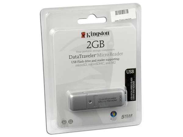 USB Kingston DataTraveler Micro Reader de 2GB, Lector de tarjetas microSD, microSDHC y M2.