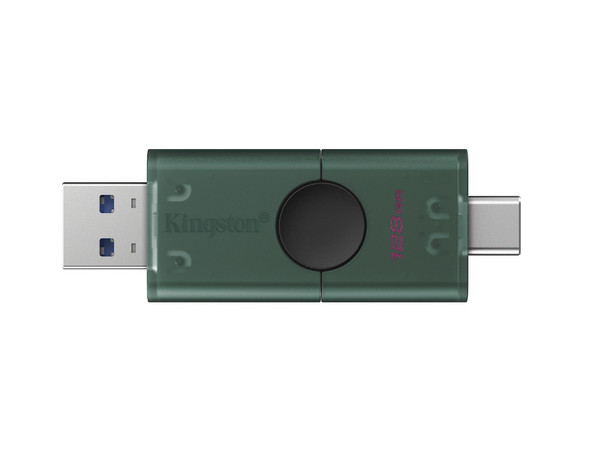 Memoria Flash Kingston DataTraveler Duo, 128GB, Conectores USB-A/USB-C.