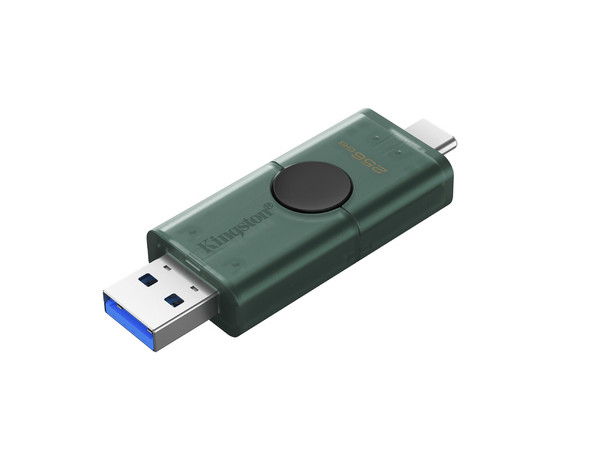 Memoria Flash Kingston DataTraveler Duo, 256GB, Dual USB-A/USB-C, Color Verde.