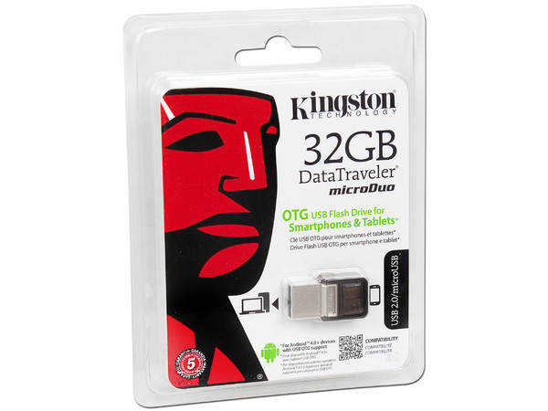 Unidad Flash USB 2.0/microUSB Kingston DataTraveler microDuo OTG de 32 GB.