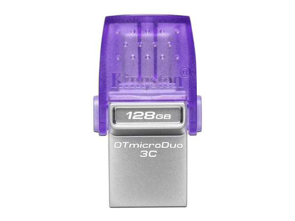 Unidad Flash USB 3.2 Kingston DataTraveler microDuo 3C de 128GB, Puerto USB-A y USB-C. Color Morado.
