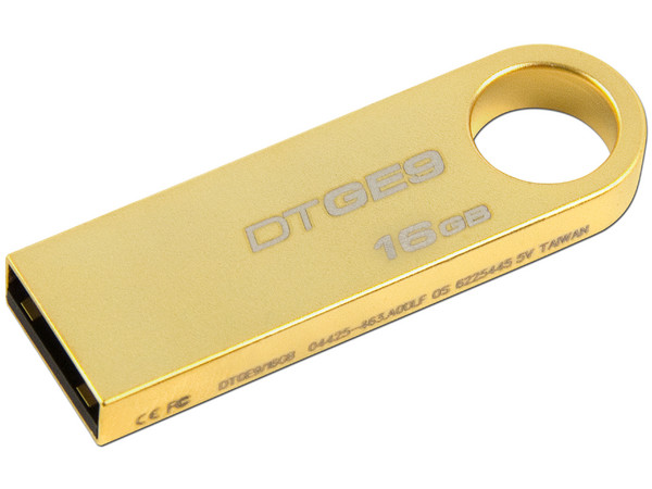 Unidad Flash USB 2.0 Kingston DataTraveler GE9 con Elegante y Moderno Diseño de Metal de 16 GB.