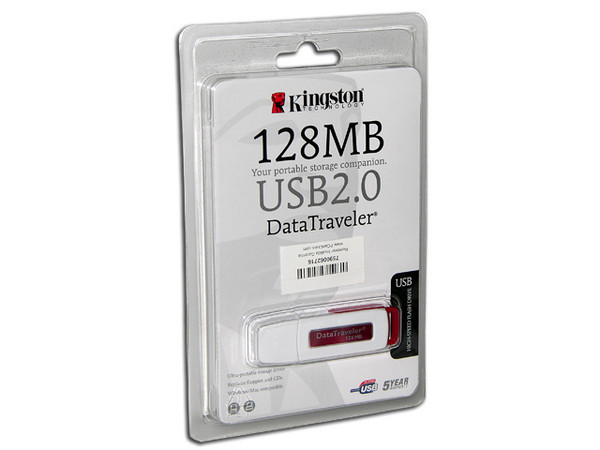 Unidad Flash USB 2.0 Kingston DataTraveler de 128 Mb. Velocidad de 3/6MBps (Escribe/Lee)