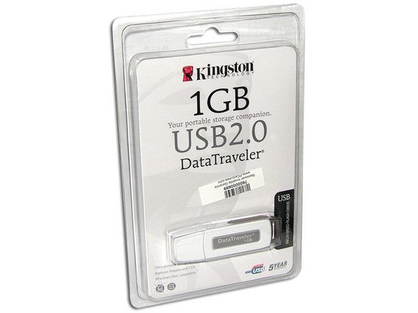 Unidad Flash USB 2.0 Kingston DataTraveler de 1 GB. Velocidad de 3/6MBps (Escribe/Lee)