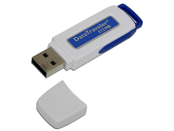 Unidad de almacenamiento portátil Kingston de 512Mb, USB 2, Escritura hasta 3MB/s