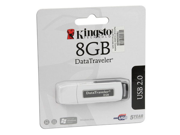 Unidad Flash USB 2.0 Kingston DataTraveler de 8 GB.