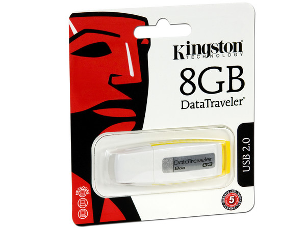 Unidad Flash USB 2.0 Kingston DataTraveler G3 de 8GB.