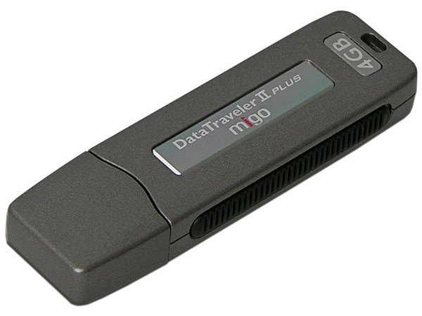 Unidad Flash USB 2.0 Kingston DataTraveler II Edición Migo de 4 GB. Velocidad de 13/19MBps (Escribe/Lee)