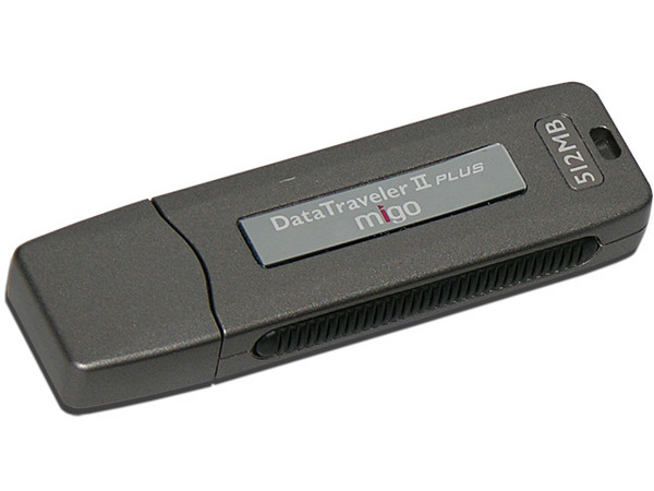 Unidad Flash USB 2.0 Kingston DataTraveler II Edición Migo de 512 Mb. Velocidad de 13/19MBps (Escribe/Lee)