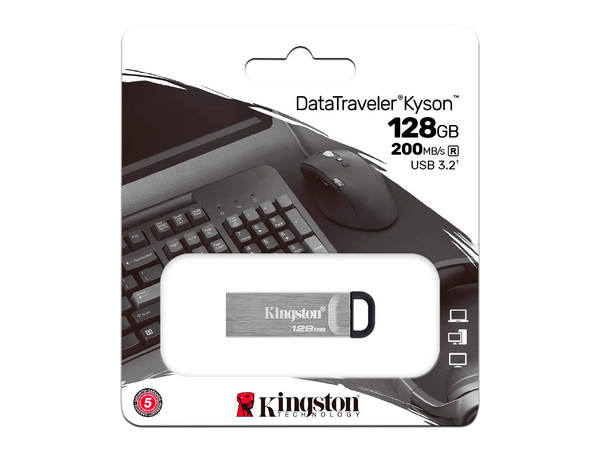 Unidad Flash USB 3.2 Kingston DataTraveler Kyson de 128GB.