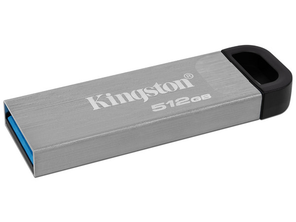 Unidad Flash USB 3.2 Kingston DataTraveler Kyson de 512GB. Color Plateado.