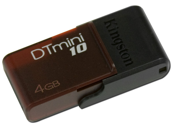Unidad Flash USB 2.0 Kingston DataTraveler mini10 de 4GB. Color Roja