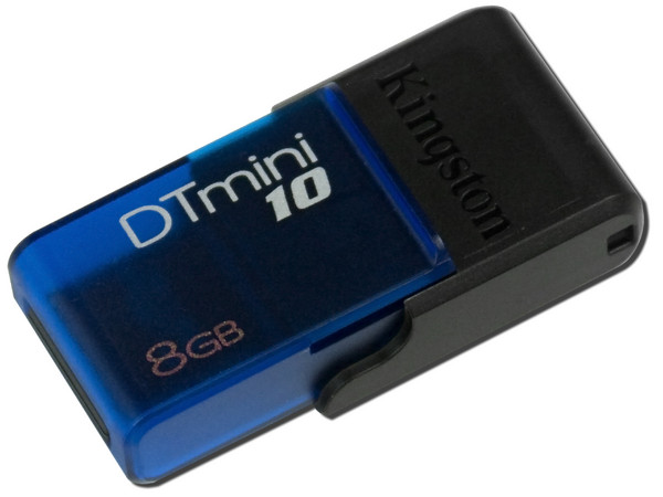 Unidad Flash USB 2.0 Kingston DataTraveler mini10 de 8GB. Color Azul
