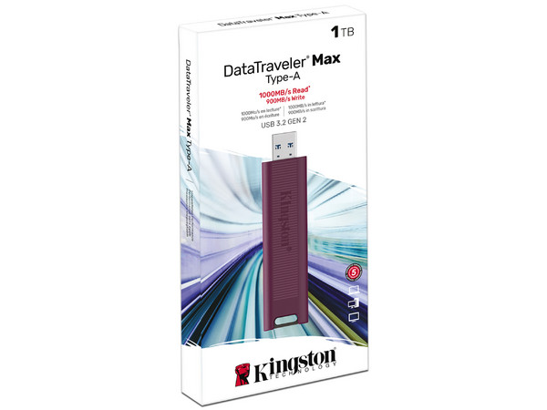 Unidad Flash USB 3.2 Gen 2 Kingston DataTraveler Max de 1TB. Color Rojo.