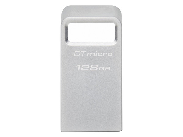 Unidad Flash USB 3.1 Kingston DataTraveler Micro de 128GB, Color Plateado.