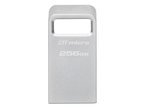Unidad Flash USB 3.1 Kingston DataTraveler Micro de 256GB, Color Plateado.