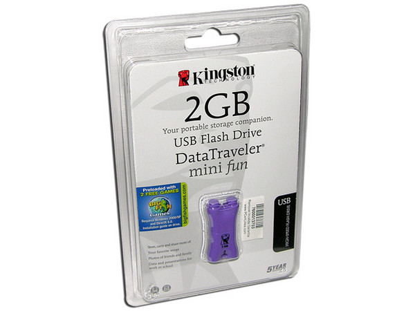 Unidad Flash USB 2.0 Kingston DataTraveler Mini Fun con Juegos, 2 GB