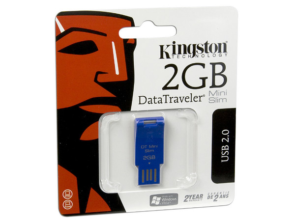 Unidad Flash USB 2.0 Kingston Data Traveler MiniSlim de 2 GB. Azul
