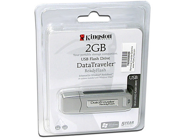 Unidad Flash USB 2.0 Kingston DataTraveler ReadyFlash de 2 GB. compatible con Windows ReadyBoost.