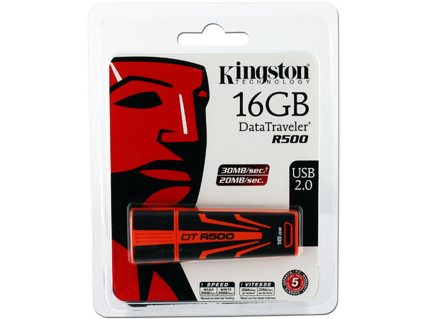Unidad Flash USB 2.0 Kingston DataTraveler R500 de 16GB.