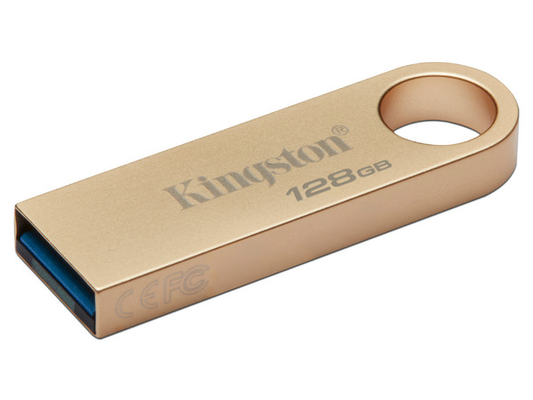 Unidad Flash USB 3.2 Kingston DataTraveler SE9 G3 de 128GB. Color Dorado.