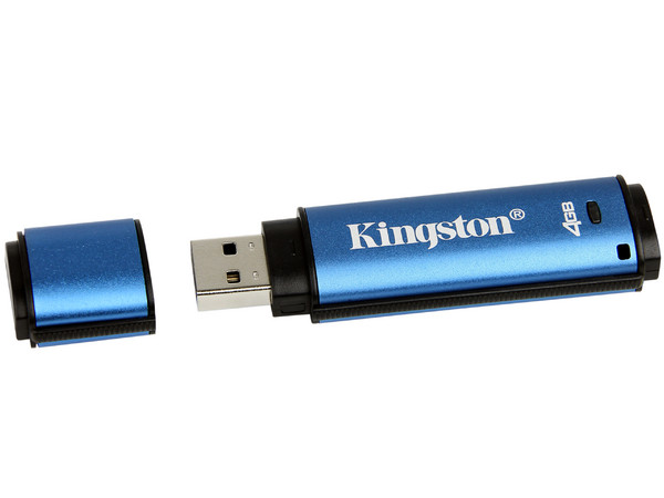 Unidad Flash USB 2.0 Kingston DataTraveler VAULT Privacy Edition de 4GB. Color Azul 