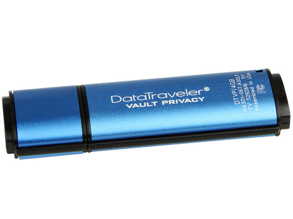 Unidad Flash USB 2.0 Kingston DataTraveler VAULT Privacy Edition de 4GB. Color Azul 