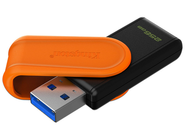 Memoria USB Kingston DataTraveler Exodia S, 256 GB, 3.2 Gen 1. Color Negro/Naranja