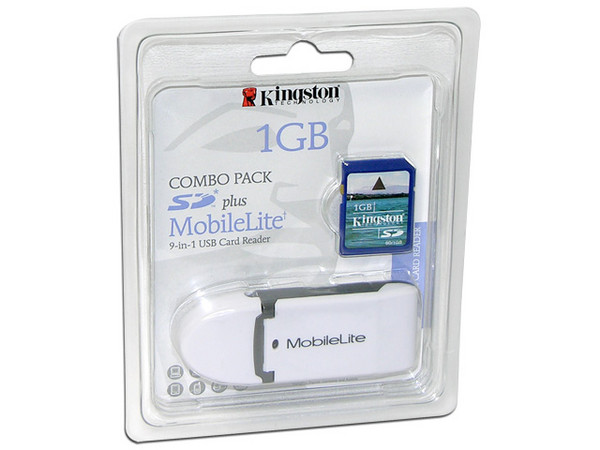 Lector de tarjetas SD/MMC MobileLite USB 2.0. Incluye Memoria SD de 1GB