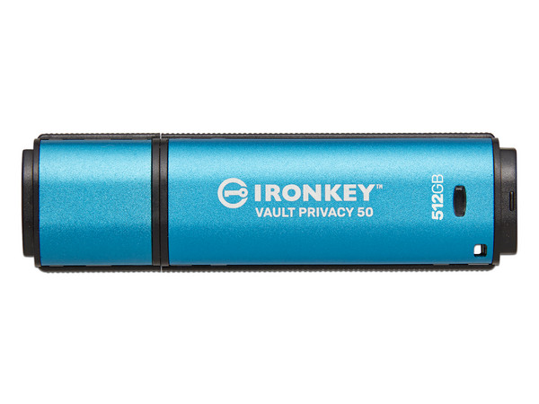 Unidad Flash USB 3.2 Kingston IronKey Vault Privacy 50 Serie de 512GB. Color Azul.