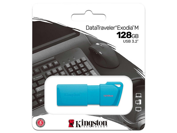 Unidad Flash USB 3.2 Gen 1 Kingston DTXM de 128GB. Color Azul.