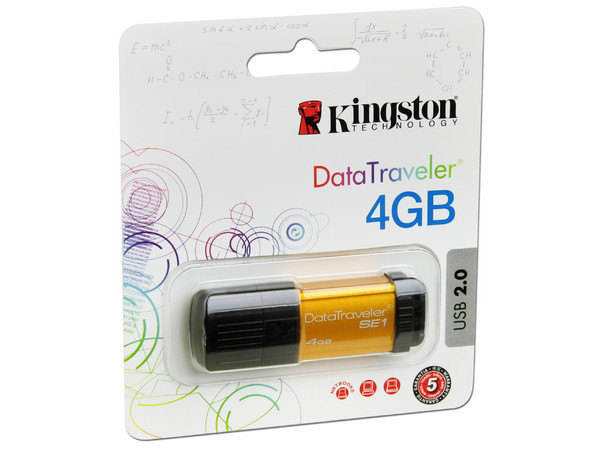 Unidad Flash USB 2.0 Kingston DataTraveler SE1 de 4GB. Color dorada