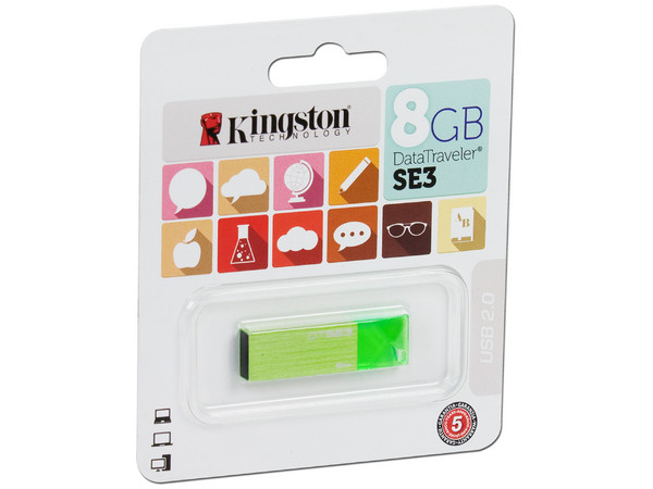 Unidad Flash USB 2.0 Kingston DataTraveler SE3 de 8GB.