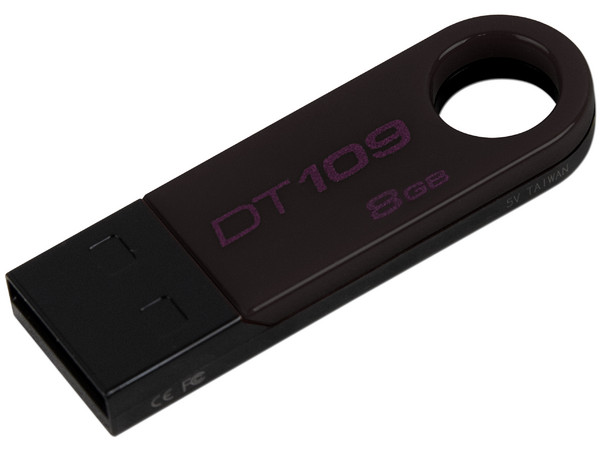 Unidad Flash USB 2.0 Kingston DataTraveler 109 de 8GB. Color Negra