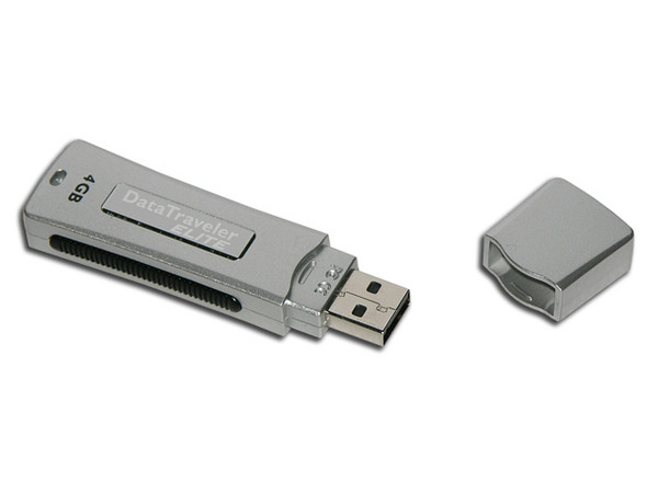 Unidad Flash USB 2.0 Kingston DataTraveler Elite con Seguridad de 4 GB. Velocidad de 14/24MBps (Escribe/Lee)