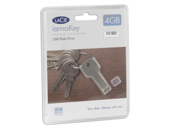 Unidad Flash USB 2.0 Lacie iamaKey de Resistente Diseño Metálico de 4GB