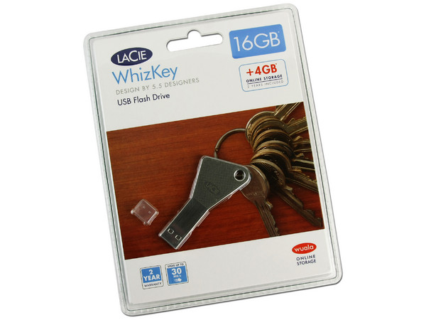 Unidad Flash USB 2.0 Lacie WhizKey de Resistente Diseño Metálico de 16GB