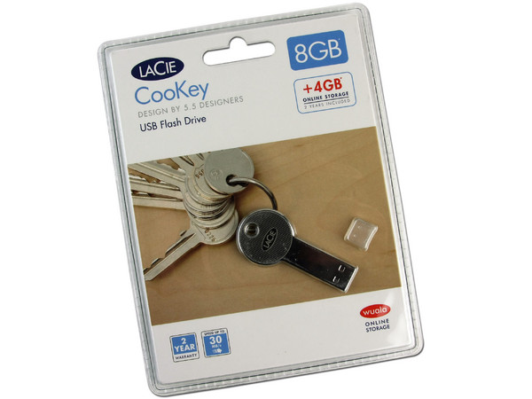 Unidad Flash USB 2.0 Lacie CooKey de Resistente Diseño Metálico de 8GB