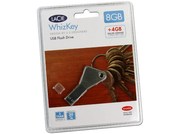 Unidad Flash USB 2.0 Lacie WhizKey de Resistente Diseño Metálico de 8GB