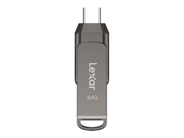 Unidad Flash USB 3.1 Lexar JumpDrive Dual Drive D400 de 64GB, USB-C y USB-A.