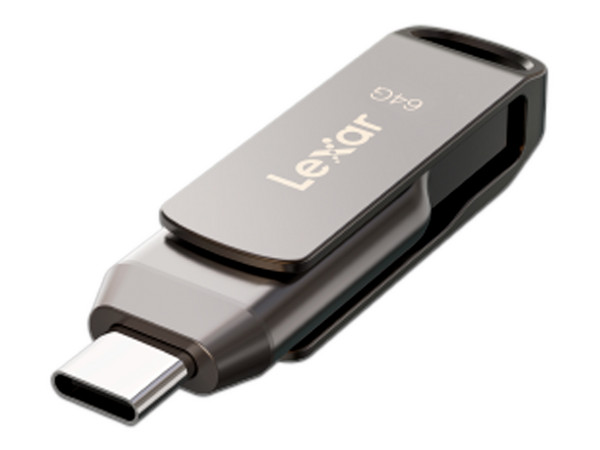 Unidad Flash USB 3.1 Lexar JumpDrive Dual Drive D400 de 64GB, USB-C y USB-A.
