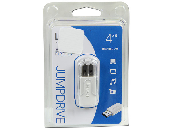 Unidad Flash USB 2.0 Lexar Jumpdrive FireFly de 4GB. Color Blanco 