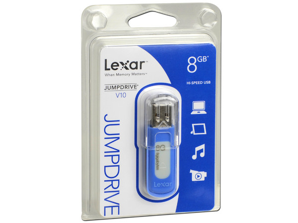 Unidad Flash USB 2.0 Lexar Jumpdrive V10 de 8GB. Color Azul