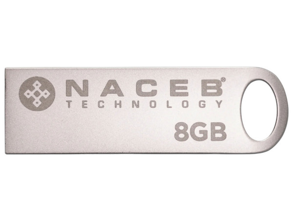 Unidad Flash USB 2.0 NACEB SNTU-008 de 8GB. Color Plata.