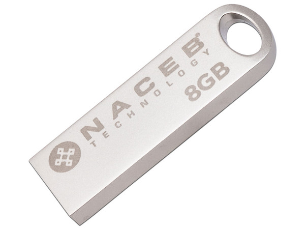 Unidad Flash USB 2.0 NACEB SNTU-008 de 8GB. Color Plata.