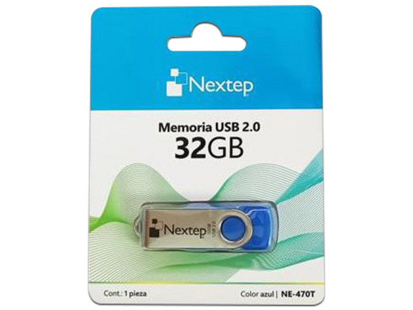 Unidad Flash USB 2.0 Nextep Twist NE-470T de 32GB. Color Azul.