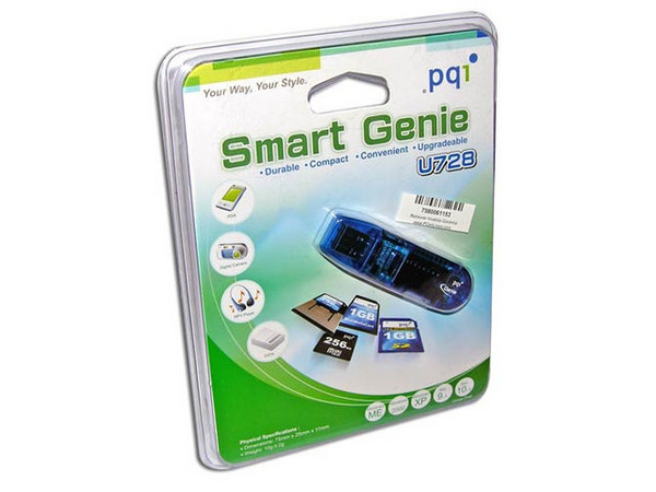 Smart Genie USB 2, Lee tarjetas SD, MMC y RS-MMC de hasta 512MB