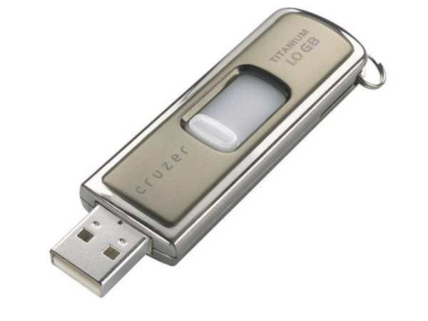 Unidad de almacenamiento portátil SanDisk Cruzer Titanium de 1GB, USB 2.0